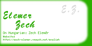 elemer zech business card